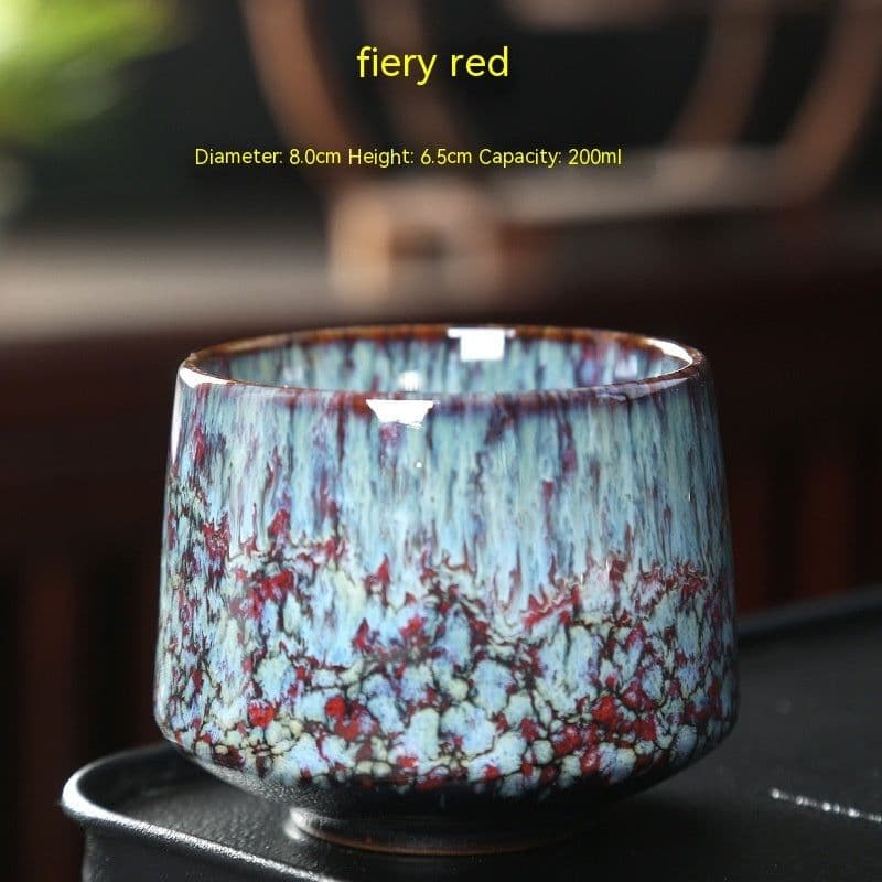 image-Ceramic Cup Retro Stoneware Coffee Cup Household Drinking Water Single Cup Stove Tea Cup