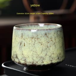 image-Ceramic Cup Retro Stoneware Coffee Cup Household Drinking Water Single Cup Stove Tea Cup