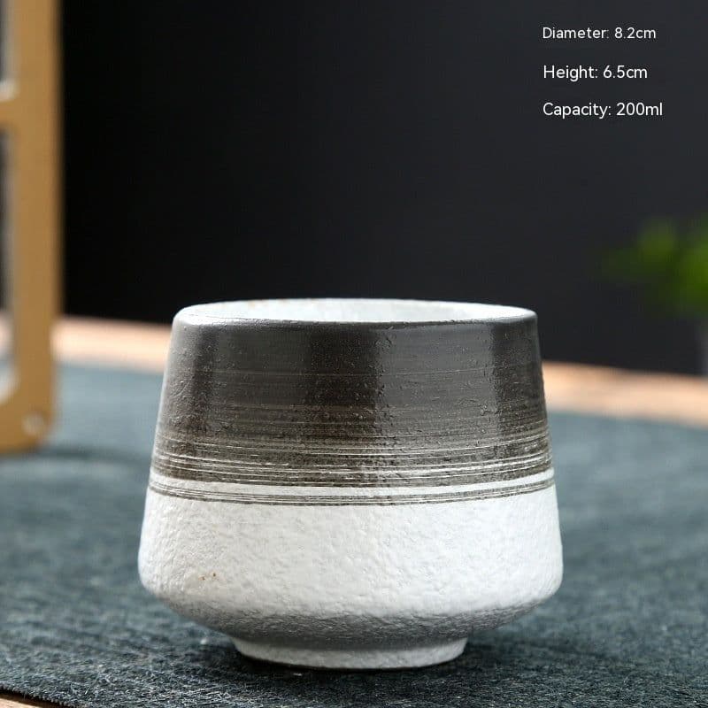 image-Ceramic Cup Retro Stoneware Coffee Cup Household Drinking Water Single Cup Stove Tea Cup
