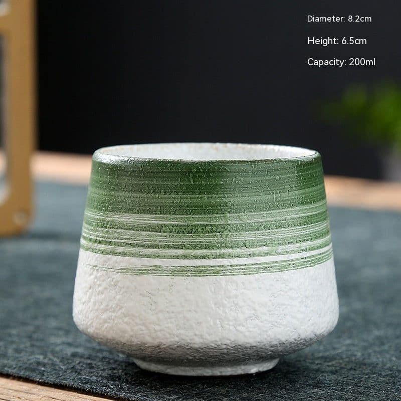 image-Ceramic Cup Retro Stoneware Coffee Cup Household Drinking Water Single Cup Stove Tea Cup