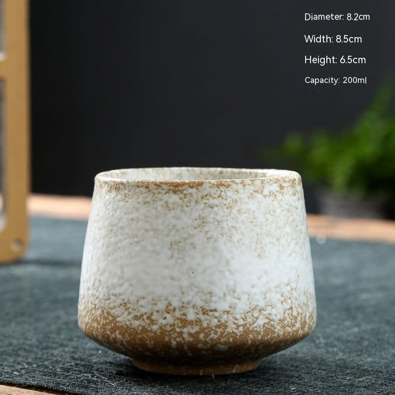 image-Ceramic Cup Retro Stoneware Coffee Cup Household Drinking Water Single Cup Stove Tea Cup