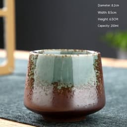 image-Ceramic Cup Retro Stoneware Coffee Cup Household Drinking Water Single Cup Stove Tea Cup