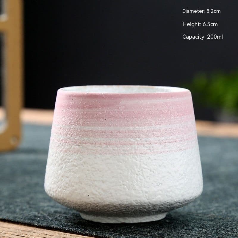 image-Ceramic Cup Retro Stoneware Coffee Cup Household Drinking Water Single Cup Stove Tea Cup