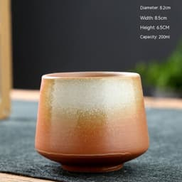 image-Ceramic Cup Retro Stoneware Coffee Cup Household Drinking Water Single Cup Stove Tea Cup