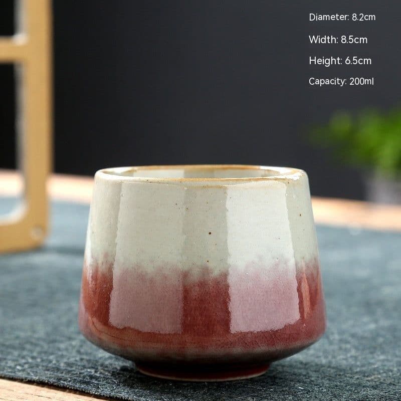 image-Ceramic Cup Retro Stoneware Coffee Cup Household Drinking Water Single Cup Stove Tea Cup