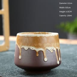 image-Ceramic Cup Retro Stoneware Coffee Cup Household Drinking Water Single Cup Stove Tea Cup