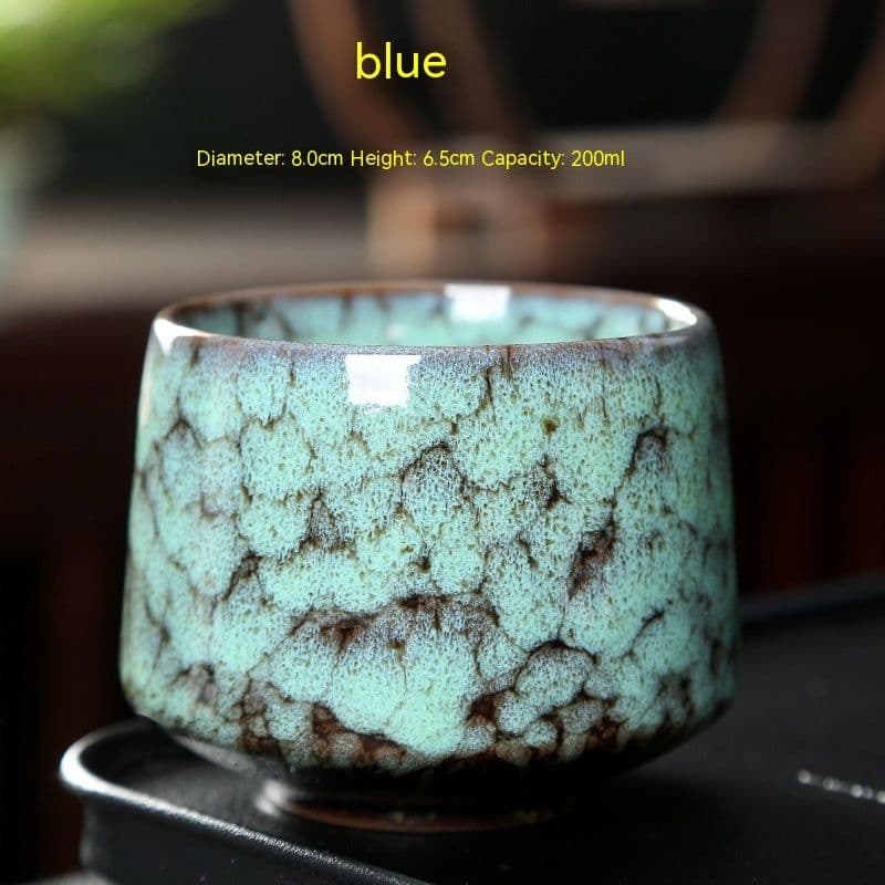 image-Ceramic Cup Retro Stoneware Coffee Cup Household Drinking Water Single Cup Stove Tea Cup