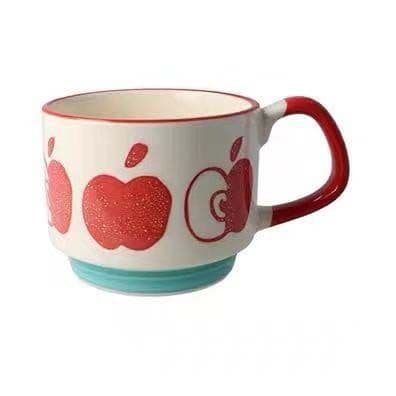 image-Ceramic Color Retro Underglaze Flower Nordic Coffee Cup Water Cup Stacked Cup Milk Cup