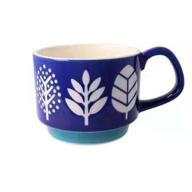 image-Ceramic Color Retro Underglaze Flower Nordic Coffee Cup Water Cup Stacked Cup Milk Cup