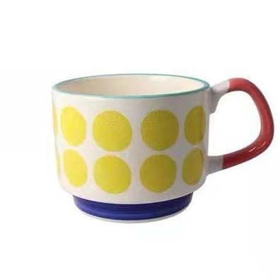 image-Ceramic Color Retro Underglaze Flower Nordic Coffee Cup Water Cup Stacked Cup Milk Cup