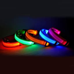 image-Nylon LED Pet Dog Luminous Collar Night Safety Flashing Glow in Dark Dog Cat Leash Adjustable Pet Supplies