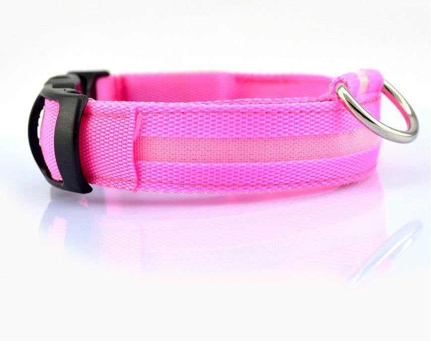 image-Nylon LED Pet Dog Luminous Collar Night Safety Flashing Glow in Dark Dog Cat Leash Adjustable Pet Supplies