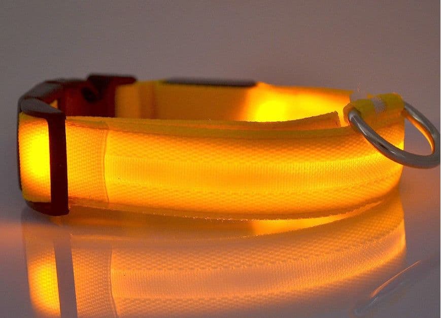 image-Nylon LED Pet Dog Luminous Collar Night Safety Flashing Glow in Dark Dog Cat Leash Adjustable Pet Supplies
