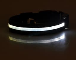 image-Nylon LED Pet Dog Luminous Collar Night Safety Flashing Glow in Dark Dog Cat Leash Adjustable Pet Supplies