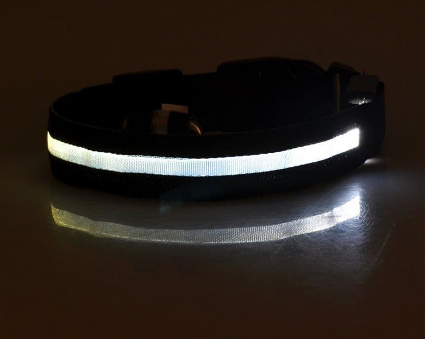 image-Nylon LED Pet Dog Luminous Collar Night Safety Flashing Glow in Dark Dog Cat Leash Adjustable Pet Supplies