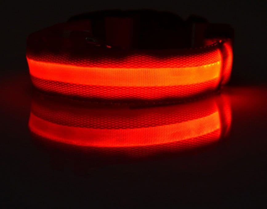 image-Nylon LED Pet Dog Luminous Collar Night Safety Flashing Glow in Dark Dog Cat Leash Adjustable Pet Supplies