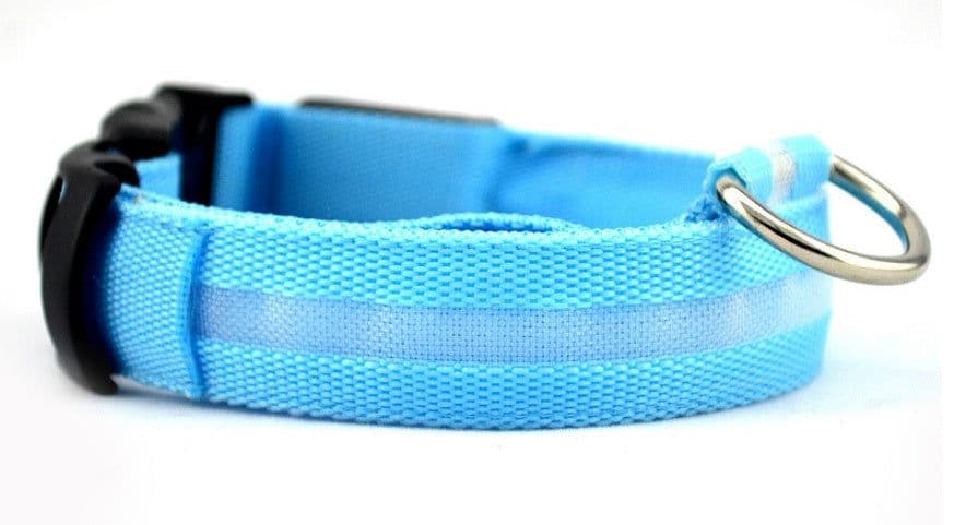 image-Nylon LED Pet Dog Luminous Collar Night Safety Flashing Glow in Dark Dog Cat Leash Adjustable Pet Supplies