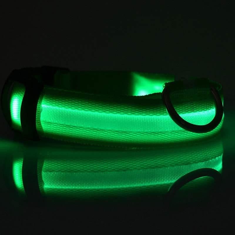 image-Nylon LED Pet Dog Luminous Collar Night Safety Flashing Glow in Dark Dog Cat Leash Adjustable Pet Supplies