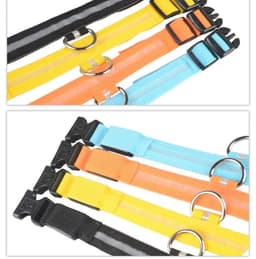 image-Nylon LED Pet Dog Luminous Collar Night Safety Flashing Glow in Dark Dog Cat Leash Adjustable Pet Supplies