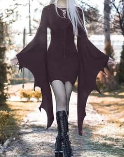 image-Cosplay Medieval Forest Elven Elf Pixie Costume For Women Gothic Vintage Slim Hooded Nienna Dress Halloween Carnival Party Dress