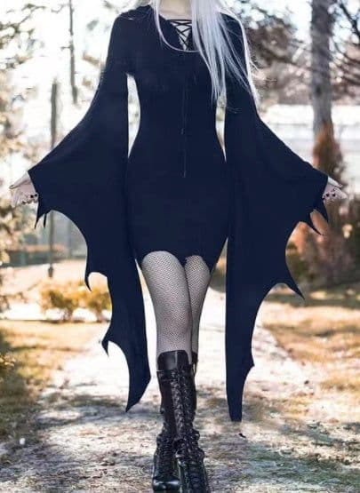 image-Cosplay Medieval Forest Elven Elf Pixie Costume For Women Gothic Vintage Slim Hooded Nienna Dress Halloween Carnival Party Dress