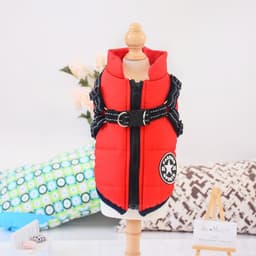 image-Waterproof Dog Clothes Winter Dog Coat With Harness Warm Pet Clothing Big Dog Jacket Chihuahua Labrador Coat Costume