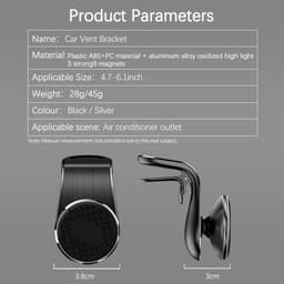 image-Magnetic Car Phone Holder Air Vent Magnet Mount Smartphone Phone Holder Car Rotation Bracket