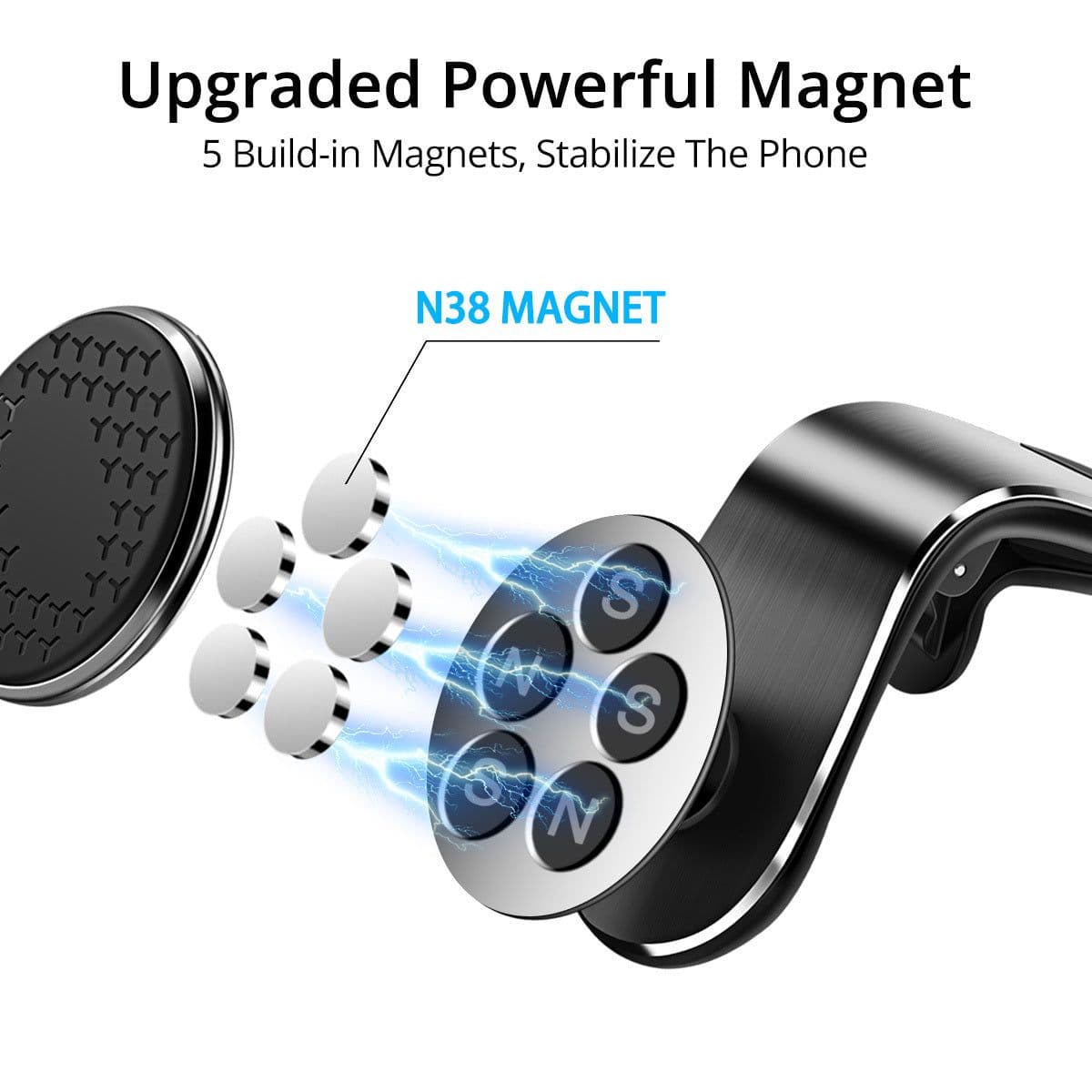 image-Magnetic Car Phone Holder Air Vent Magnet Mount Smartphone Phone Holder Car Rotation Bracket