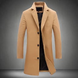 image-Autumn And Winter New Mens Solid Color Casual Business Woolen Coats