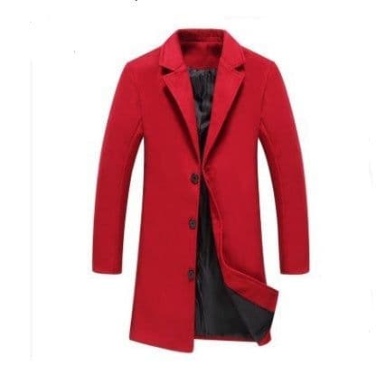 image-Autumn And Winter New Mens Solid Color Casual Business Woolen Coats