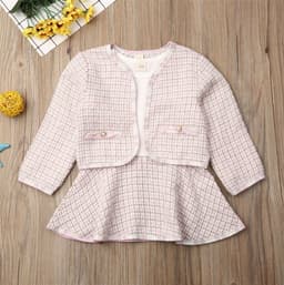 image-Long-sleeved Dresses Two-piece Children's Baby Small Incense Wind Suit