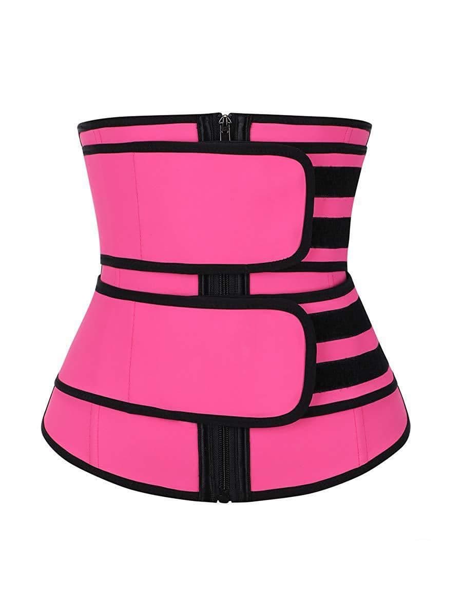 image-Double Waist Belt Waist Trainer Steel Bone Corset Waist Trainer Neoprene Corset