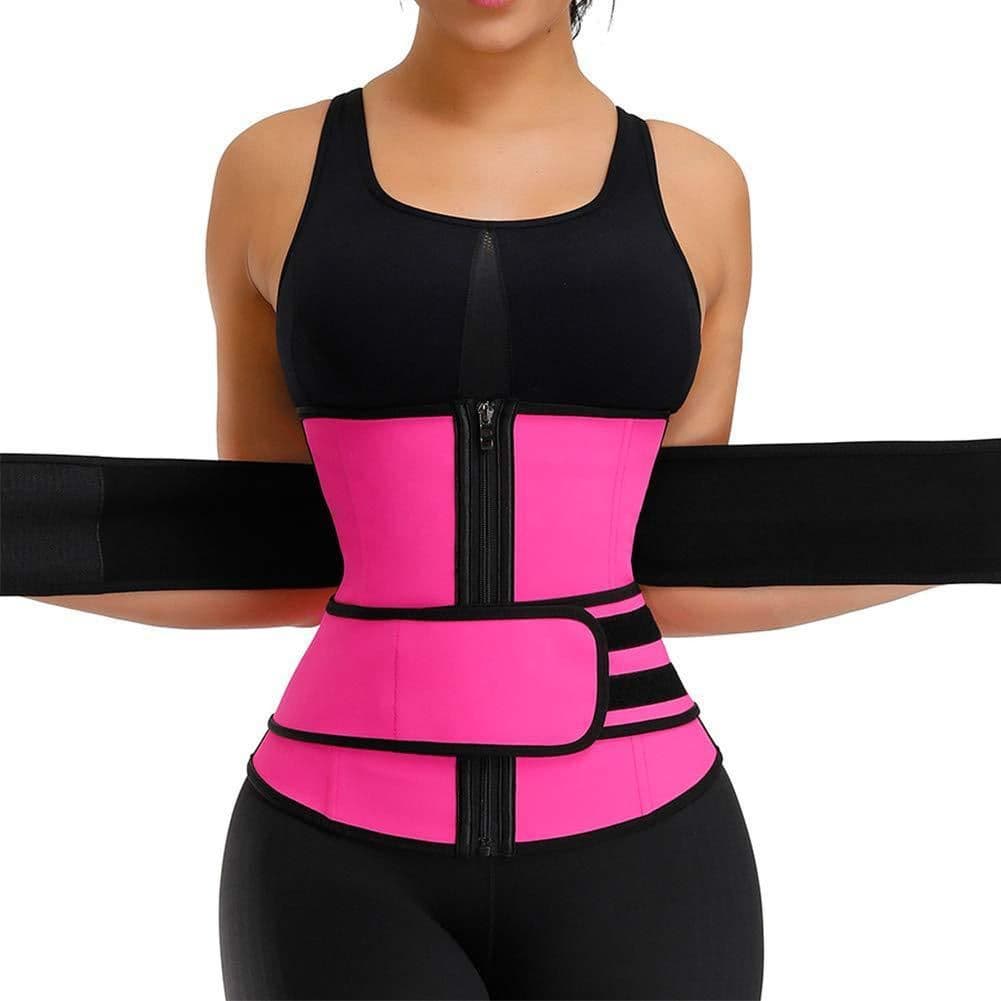 image-Double Waist Belt Waist Trainer Steel Bone Corset Waist Trainer Neoprene Corset