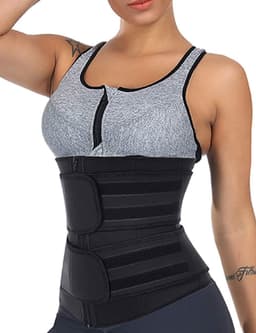 image-Double Waist Belt Waist Trainer Steel Bone Corset Waist Trainer Neoprene Corset
