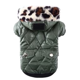 image-Cross-border pet supplies pet clothes dog clothes autumn and winter fur collar coat pet dog clothing
