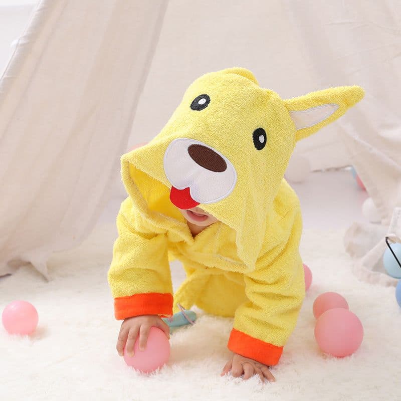 image-Cartoon Cute Animal Modeling Baby Bath Towels Baby Bathrobes Cotton Children's Bathrobes Baby Hooded