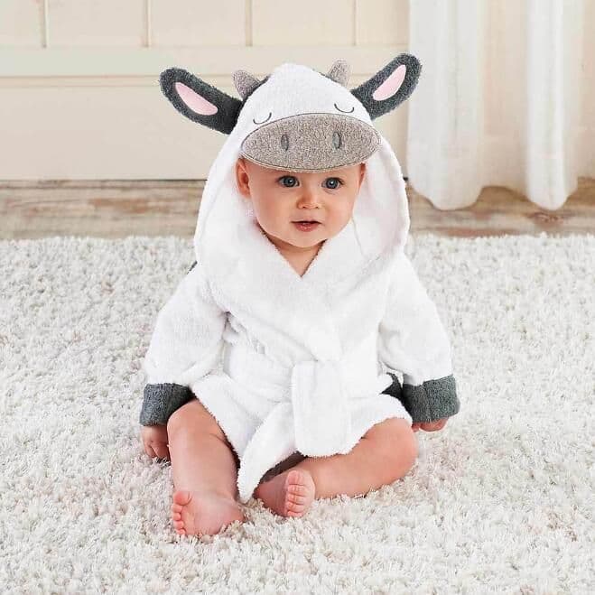 image-Cartoon Cute Animal Modeling Baby Bath Towels Baby Bathrobes Cotton Children's Bathrobes Baby Hooded