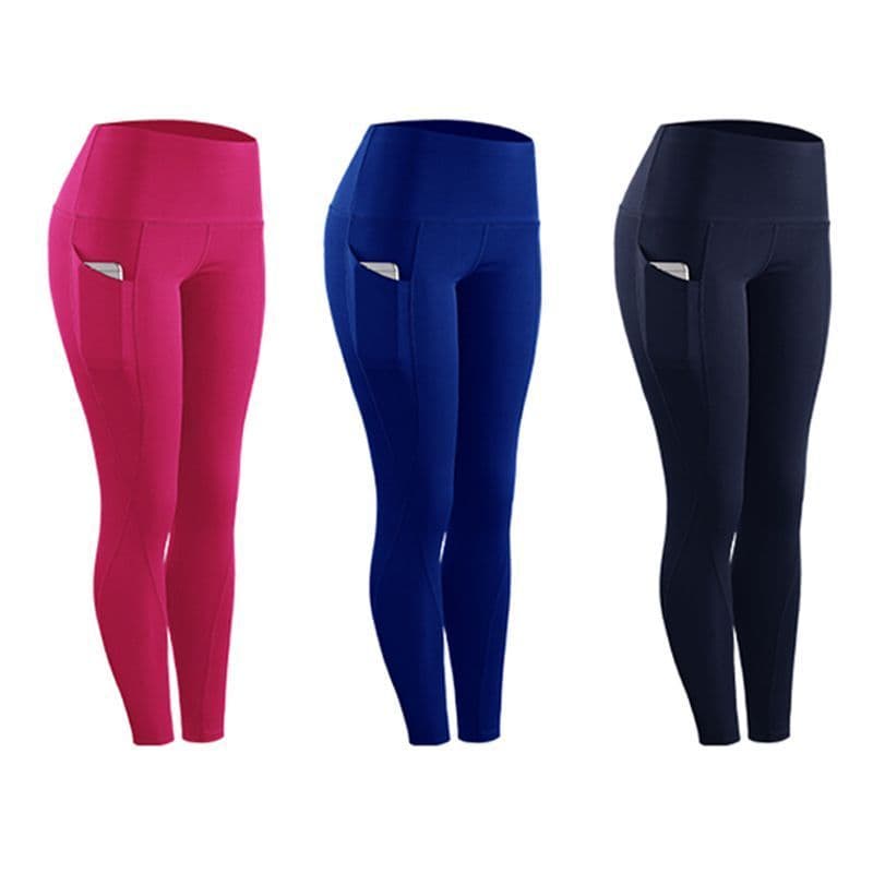 image-Women Compression Skinny Fitness Leggings Women Stretch Sportswear Casual Leggings Pants with Pocket