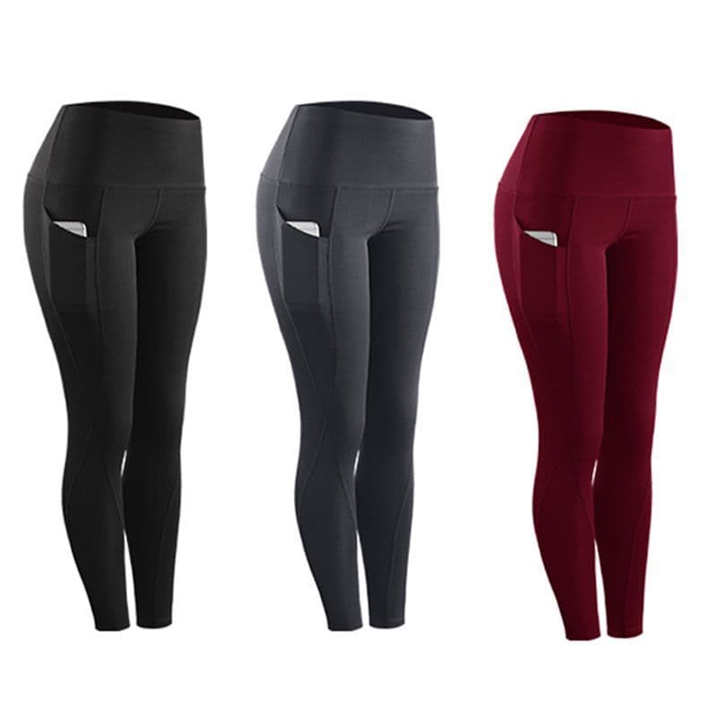 image-Women Compression Skinny Fitness Leggings Women Stretch Sportswear Casual Leggings Pants with Pocket