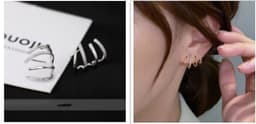 image-S925 Silver Needle Four-prong Zircon Inlaid Earrings