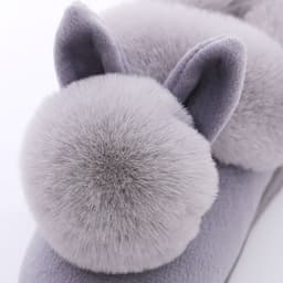 image-Autumn Winter Cotton Slippers Fur Rabbit Home Warm Thick Bottom Indoor Cotton Shoes Womens Slippers Cute Fluffy Cat Slippers