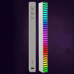image-New Car Sound Control Light RGB Voice-Activated Music Rhythm Ambient Light With 32 LED 18 Colors Car Home Decoration Lamp