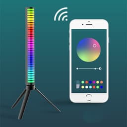 image-New Car Sound Control Light RGB Voice-Activated Music Rhythm Ambient Light With 32 LED 18 Colors Car Home Decoration Lamp