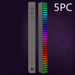 image-New Car Sound Control Light RGB Voice-Activated Music Rhythm Ambient Light With 32 LED 18 Colors Car Home Decoration Lamp
