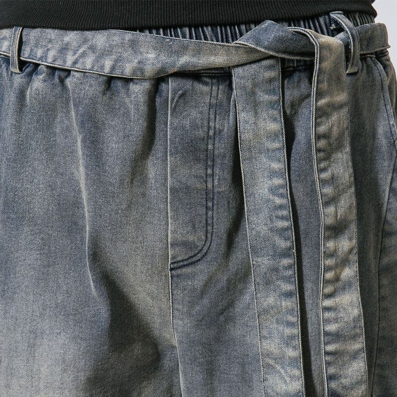 image-New Fashion Punk Stretch Bike Denim Jeans Street Skate HIP HOP Style Loose Trousers