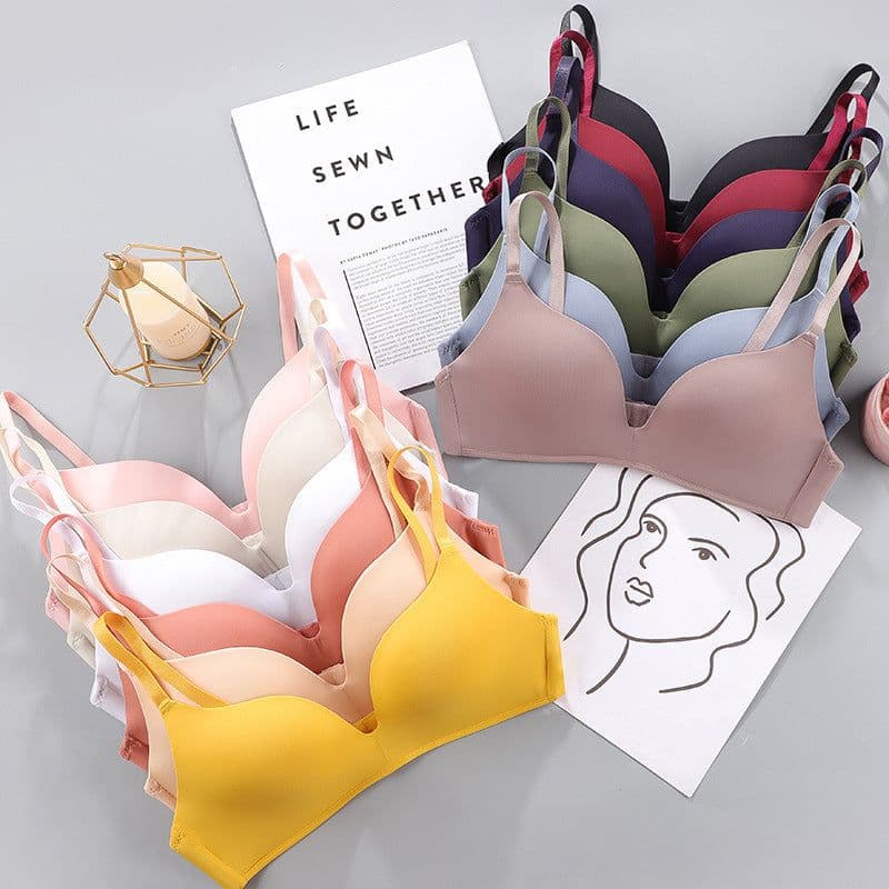 image-No Rims Underwear Ladies Bra Breathable Gather Bra