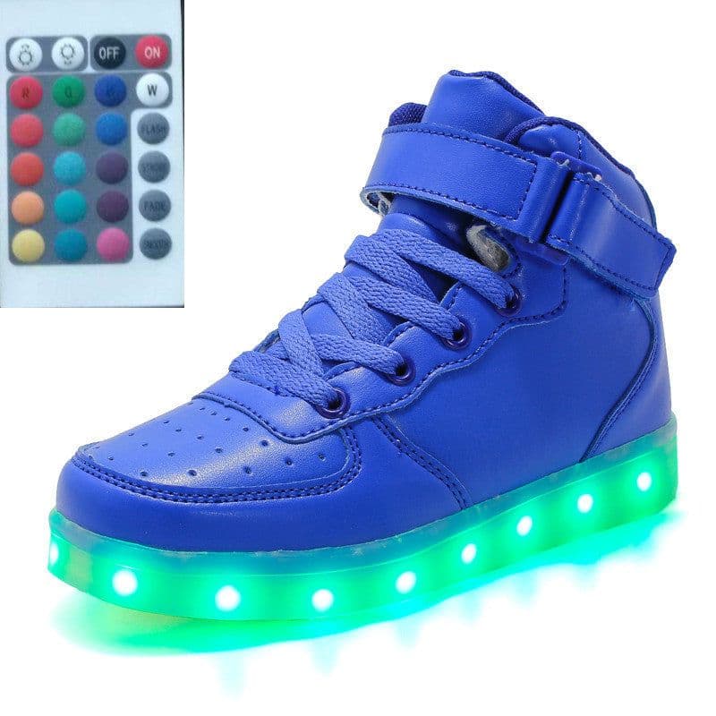 image-High-top LED Luminous Shoes Remote Control Light Shoes Square Ghost Dance Light Shoes Luminous Running Shoes Men And Women Shoes