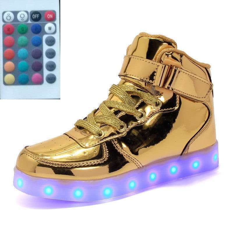 image-High-top LED Luminous Shoes Remote Control Light Shoes Square Ghost Dance Light Shoes Luminous Running Shoes Men And Women Shoes