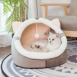 image-Pet cat litter closed cat litter kennel winter plus velvet