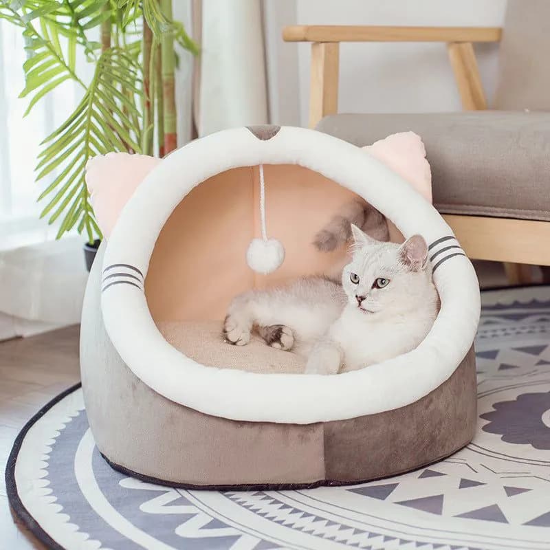 image-Pet cat litter closed cat litter kennel winter plus velvet
